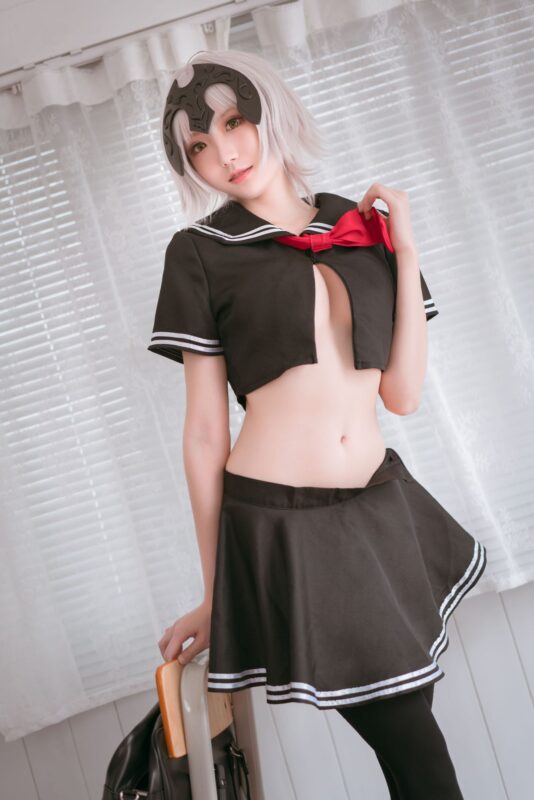 No.006-黑贞德 校服 [13P]-cos王者-用心收藏好每一套cos美图